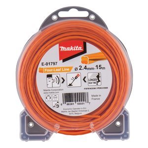 E-01797 Filo in nylon Four-Leaf 2,4mm arancione Makita