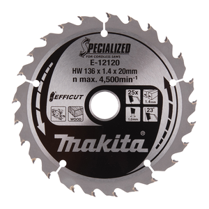 E-12120 Lama cercolare, Efficut T.C.T, 136 x 20 mm, 25T Makita
