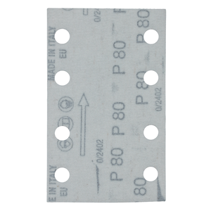 E-23519 Carta abrasiva certificata FSC attacco velcro 80x130mm, A80