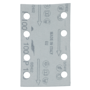 E-23525 Carta abrasiva certificata FSC attacco velcro 80x130mm, A100