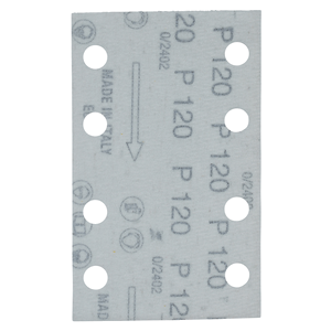 E-23531 Carta abrasiva certificata FSC attacco velcro 80x130mm, A120