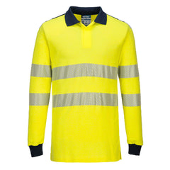 Polo ignifuga antistatica alta visibilità a manica lunga PW3 Modaflame Portwest FR702