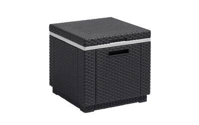 Tavolino portaghiaccio Ice Cube effetto rattan 42x42 cm grafite Keter