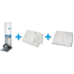 Aspirador para virutas con 10 bolsas de plástico y bolsa de filtrado Fervi KIT0129