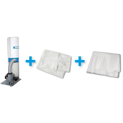 Aspiratore PER Trucioli Parzialmente Montato + Sacco Filtraggio + 10 Sacchi IN Plastica