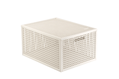 Cesto portaoggetti con coperchio Kaya M 20 L beige Curver