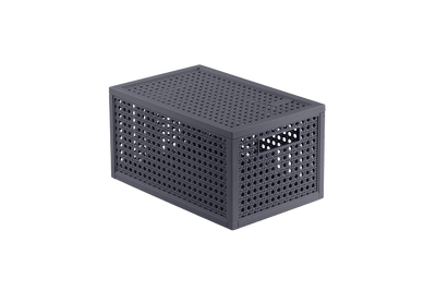 Cestino portaoggetti con coperchio Kaya S 7 L grigio Curver