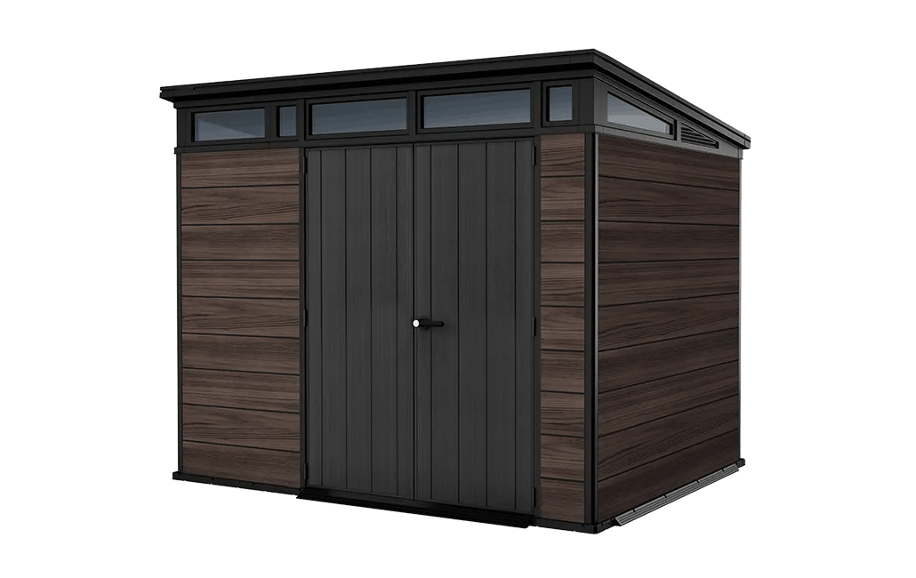 Signature Pent Shed 9x7ft - Rosewood Keter