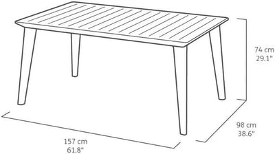 Tavolo da giardino Lima 160 157x98 cm bianco Keter - vista 5