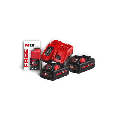 Energy Kit M18 HIGH OUTPUT 2x3.0Ah (18V) + 1x2Ah (12V) Extra (M18 HNRG-302) Milwaukee