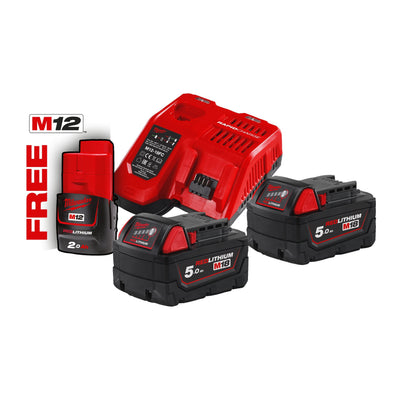 Energy Kit M18 2x5.0 Ah (18V) + 1x2Ah (12V) Extra (M18 NRG-502) Milwaukee