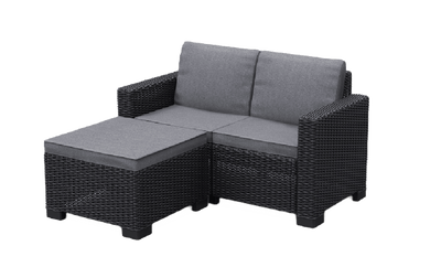 California 2 Seater Balcony Chaise Longue - Grey Keter