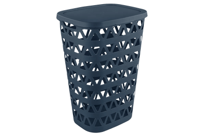 Cesto portabiancheria con coperchio Oceana 55 L blu notte Curver