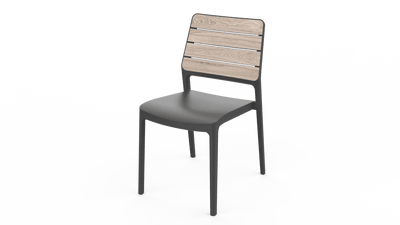 Sedia da giardino Porto schienale effetto legno grafite/ashwood Keter