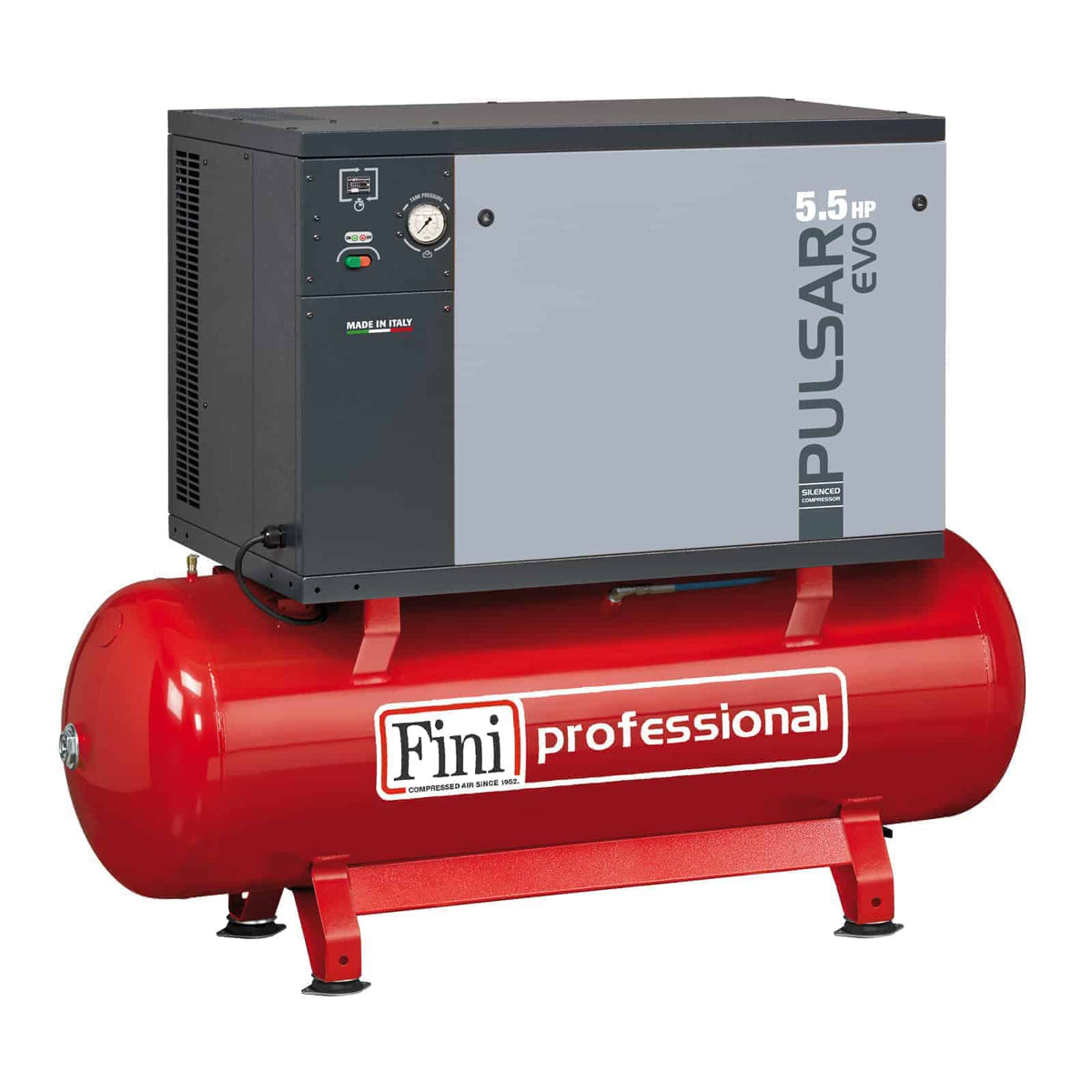 BK119-500F-5,5 Compressore professionale a cinghia bistadio, ideale per utilizzi gravosi e continui.