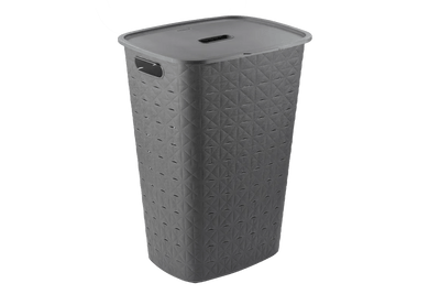 Cesto portabiancheria con coperchio Softex 56 L grigio antracite Curver