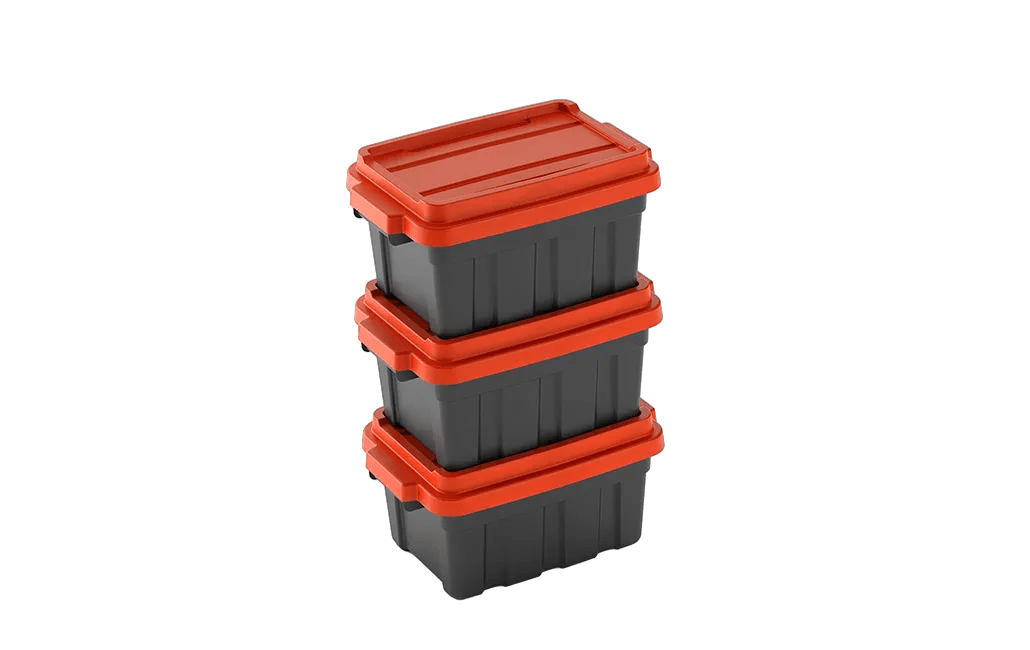 Tuff Box 11L Storage Boxes with Lid Set of 3 - Black Keter