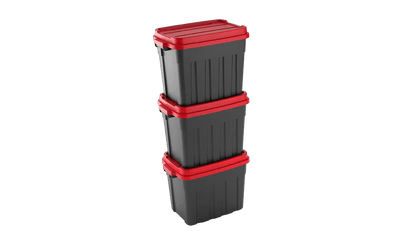Tuff Box 68L Storage Boxes with Lid Set of 3 - Black Keter