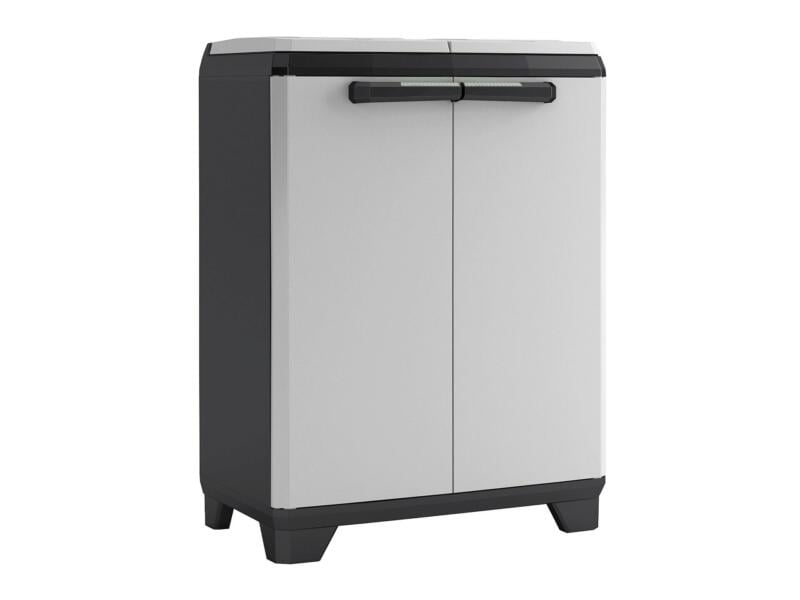 Armadio per raccolta differenziata 2 vani Split Premium grigio/nero 68x39x92 cm Keter