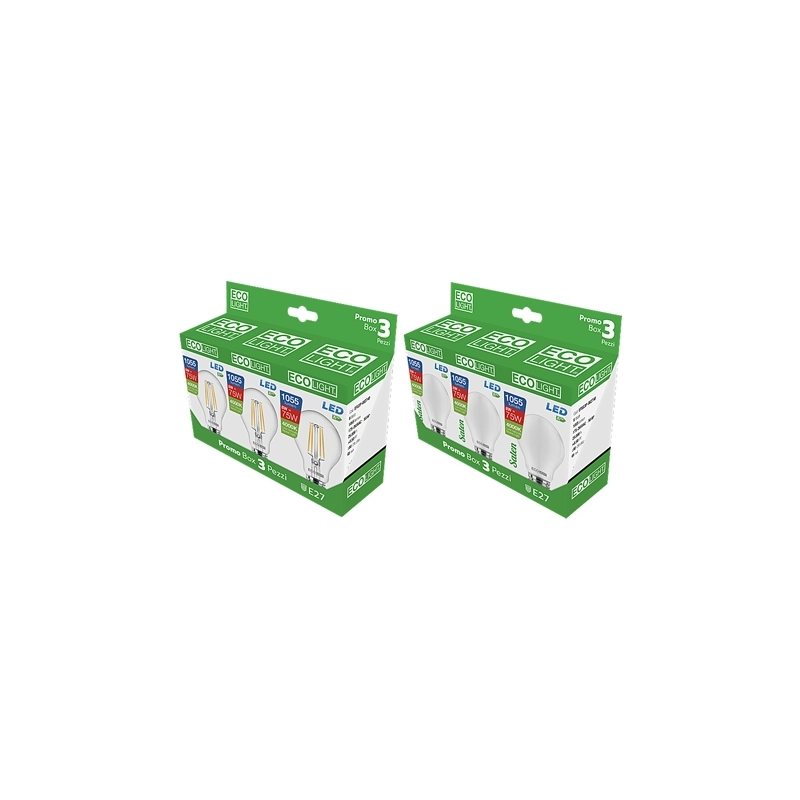 BOX 3 PEZZI LAMPADINE GOCCIA FILAMENTO