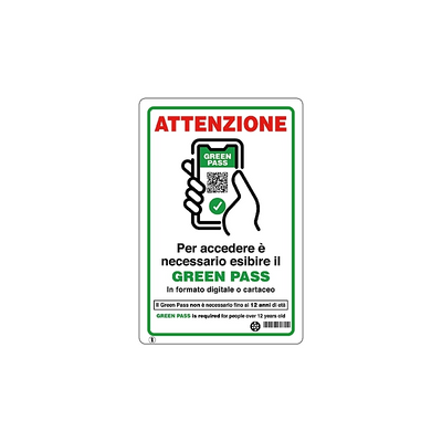 CARTELLO ESIBIRE GREEN PASS