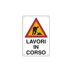 Cartel obras en curso