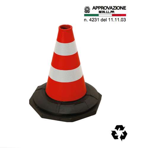 Sisas Cono in Gomma h 35 cm - Sistemi di segnaletica temporanea