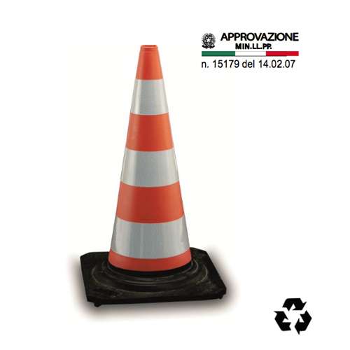 Sisas Cono in Gomma h 50 cm - Sistemi di segnaletica temporanea