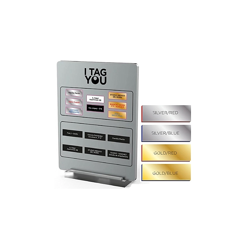 DISPLAY 240 PZ TARGHETTE PER CITOFONO - 56x16 oro-blu