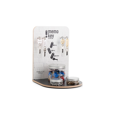 DISPLAY MEMO KEY - targhetta tonda oro/blu