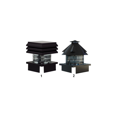 Aspiratore elettrico per camini a base quadra 0,18 kW a 4 velocità con flangia regolabile da 320 a 420 mm