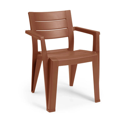 Sedia da giardino con braccioli Julie rosso terra 61,5x58,5x79 cm Keter