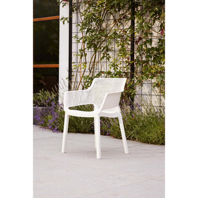 Sedia da giardino con braccioli Elisa traforata bianco 61x54x79 cm Keter