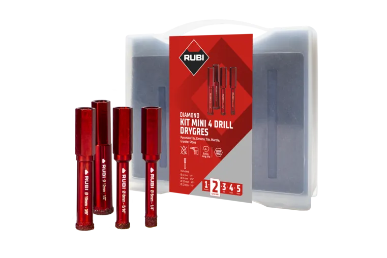 Rubi Kit MINI DRYGRES 4DRILL - Frese diamantate per taglio a secco