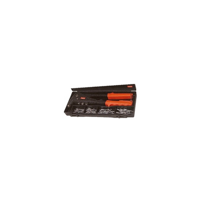 Rivettatrice manuale in valigetta con 80 rivetti assortiti