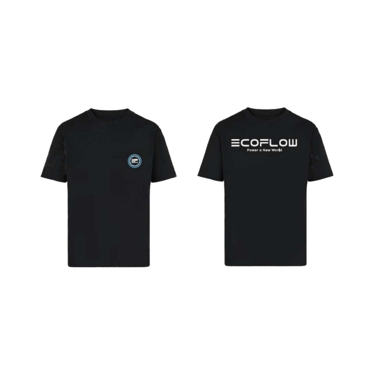 T-shirt nera in cotone con logo EcoFlow