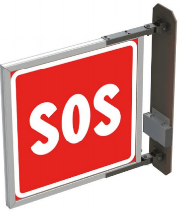 Sisas Cartello retroilluminato per galleria SOS 900×900