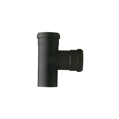 Raccordo a T in acciaio inox AISI 316 nero opaco per tubi stufa Ø 10 cm con guarnizione