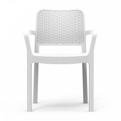Sedia da giardino con braccioli Bella effetto rattan bianco 58x53x83 cm Keter