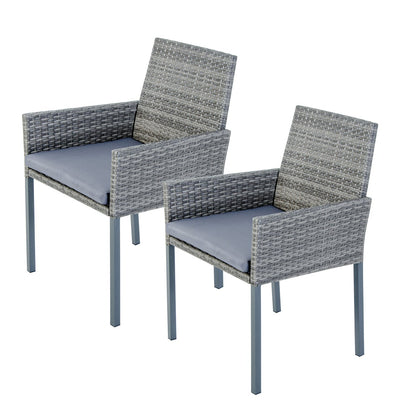 Coppia di sedie da giardino in polyrattan grigio Fiorenza Verdelook