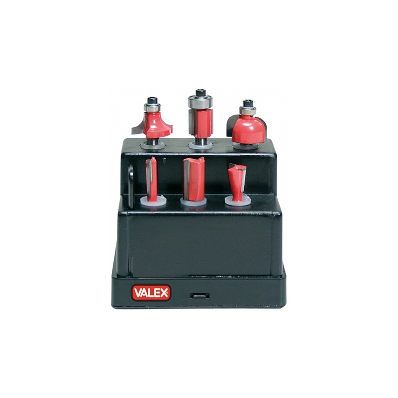 Set 6 frese per legno con codolo 6 mm per fresatrice verticale