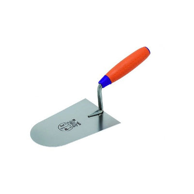 Stainless steel trowel, wide round tip, Sintesi handle — 943/I Pavan