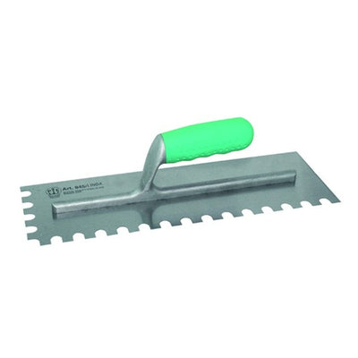 Steel finishing trowel welded left toothed Sintesi handle (large) — 845/SDL-SX Pavan