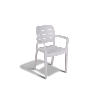Sedia da giardino con braccioli Tisara bianco 58x53x83 cm Keter