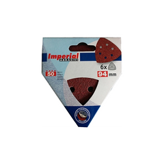 Hojas abrasivas triangulares perforadas con velcro 94 mm