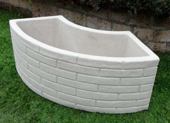 Fioriera Rotonda In Plastica Effetto Pietra Grigia 30 Cm, 8 Litri, Per Esterno E Interno, Giardino E Patio